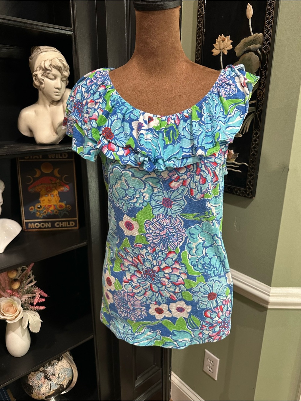 Lilly Pulitzer Wynne Off‑Shoulder Floral Top – Size Medium
